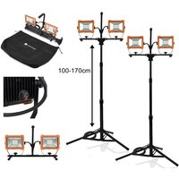 Smartwares - led Profi Baustrahler 2er Set mit Stativ, höhenverstellbar IP65, 2x 30 Watt von Smartwares