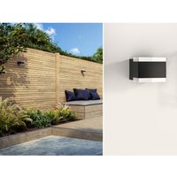 Led Außenwandleuchte eckig Aluminium Schwarz Up and Down Light von Smartwares