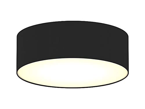 Moderne Deckenleuchte mit LED Licht - Stoff Lampenschirm Ø30cm schwarz - Warmes Licht durch satinierte Abdeckung von Smartwares