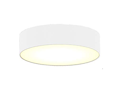 Smartwares Moderne Deckenleuchte mit LED Licht - Stoff Lampenschirm weiß Ø30cm - Warmes Licht durch satinierte Abdeckung von Smartwares