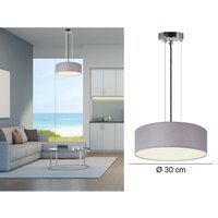 Moderne Hängelampe, Stoff grau/Abdeckung satiniert, ø 30 cm, ceiling dream von Smartwares