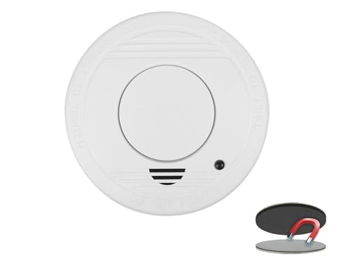 Rauchmelder mit 1 Jahres Batterie & Magnethalter - Stummschaltfunktion EN14604 - Extra große Testtaste von Smartwares