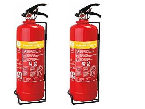 SMARTWARES 2er-Set handliche Schaumlöscher, 2 Liter, Feuerklassen A, B, Brandbekämpfung, SB2SW von Smartwares