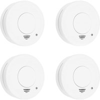 4er Set Rauchmelder mit 1 Jahres Batterie - Stummschaltfunktion, din en 14604 von Smartwares