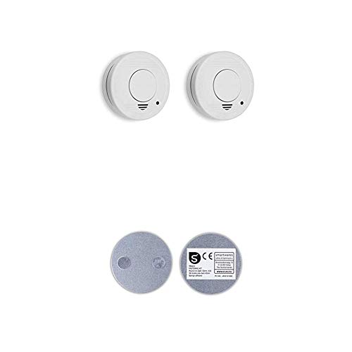 Smartwares 2er Pack TÜV geprüfter Rauchmelder/Feuermelder, DIN EN 14604 Zertifiziert, RM250/2, 2er Pack + Magnetbefestigungsset für Mini Rauchmelder, RMAG3_SW von Smartwares