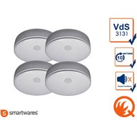 4er-Set Rauchmelder mit 10 Jahres Lithium Batterie, vds, Q-Siegel von Smartwares