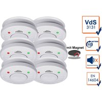 Smartwares - 6er-Set 10 Jahres Rauchmelder Q-Label - Stummschaltfunktion + Magnetbefestigung Smartwares - 6er-Set 10 Jahres Rauchmelder Q-Label - Stummschaltfunktion + Magnetbefestigung von Smartwares
