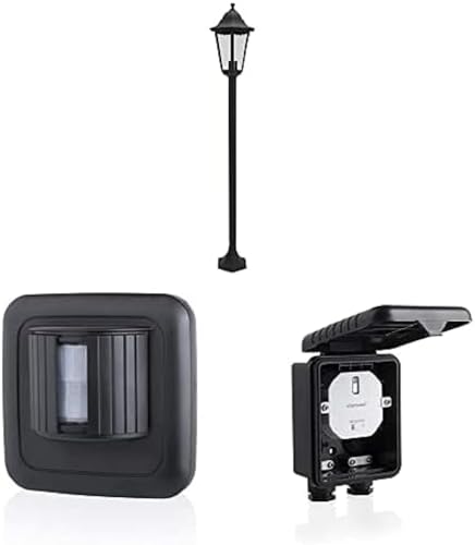 Smartwares - Automatisches Licht-Set für den Außenbereich - Bewegungsmelder und klassischer Gartenpfosten - SH4-90157 und 10.009.16 und SH4-90451 von Smartwares