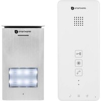 Smartwares DIC-21112 Türsprechanlage 2-Draht Komplett-Set 1 Familienhaus Silber, Weiß von Smartwares