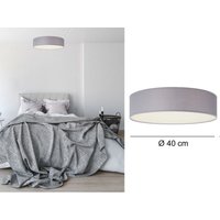 Smartwares - Runde Deckenleuchte, Stoff grau/Abdeckung satiniert, ø 40 cm, ceiling dream von Smartwares