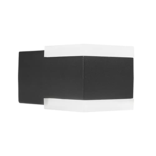 Smartwares Design-Außenwandleuchte Black Outdoor - 8 W - 440 lm - Warmweißes Licht - Auf-/Ab-Beleuchtung - Aluminium - IP44 von Smartwares