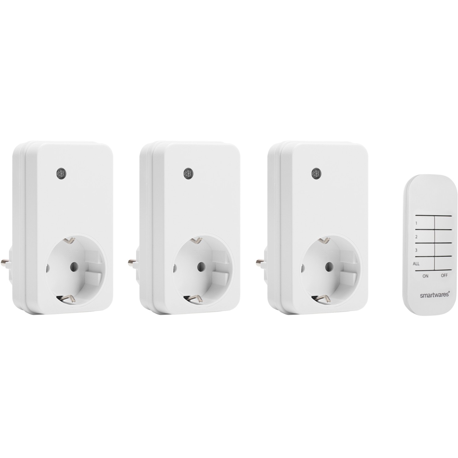 Smartwares Drahtlose-Netzschalter-Set 3 Stück mit Fernbedienung Weiß Smartwares Drahtlose-Netzschalter-Set 3 Stück mit Fernbedienung Weiß von Smartwares