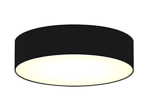 Smartwares Elegante Deckenleuchte mit LED Licht - Lampenschirm aus schwarzem Stoff Ø40cm - Warmes Licht durch satinierte Abdeckung von Smartwares