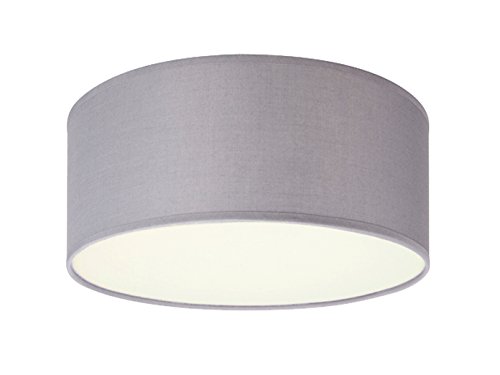 Smartwares Elegante Deckenleuchte mit LED Licht - Stoff Lampenschirm grau Ø20cm - Warmes Licht durch satinierte Abdeckung von Smartwares