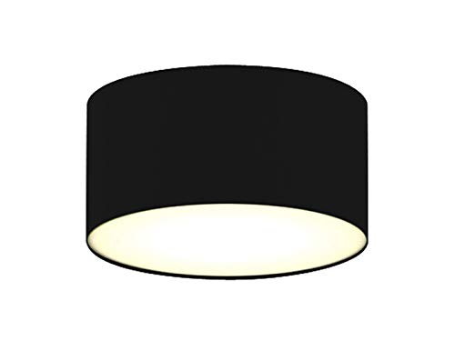 Smartwares Elegante Deckenleuchte mit LED Licht - Stoff Lampenschirm schwarz Ø20cm - Warmes Lich durch satinierte Abdeckung von Smartwares