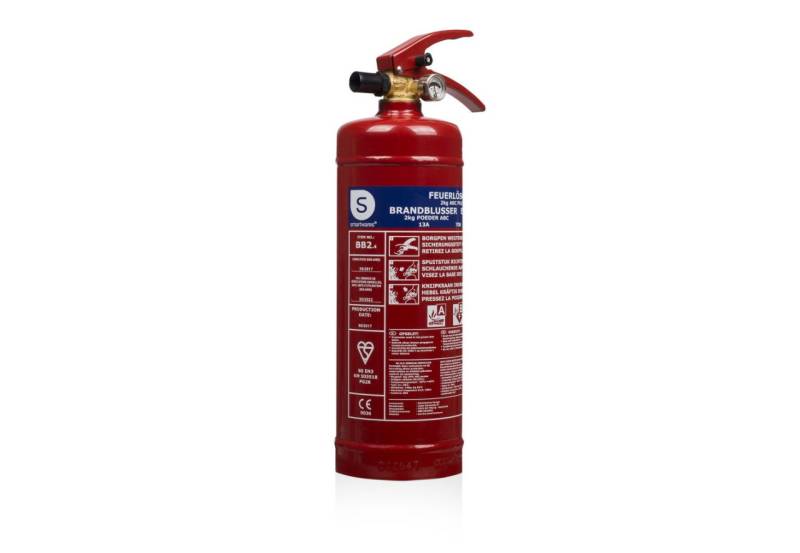 Smartwares Feuerlöscher FEX-15120 BB2 2 kg für ABC Brände mit Halterung Manometer von Smartwares