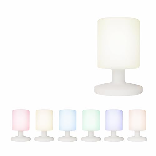 Smartwares LED-Tischlampe IDE-60067 – Warmweißes oder farbiges Licht – kabellos – wiederaufladbar - Innen- oder Außenbereich, 7 Farben von Smartwares