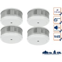 Mini 10-Jahres Rauchwarnmelder 4er set - vds & din EN14604/ Maße nur 75 x 35 mm von Smartwares
