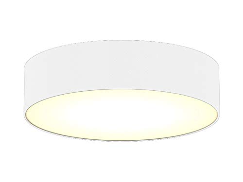 Smartwares Moderne Deckenleuchte mit LED LIcht - Stoff Lampenschirm weiß Ø40cm - Warmes Licht durch satinierte Abdeckung von Smartwares