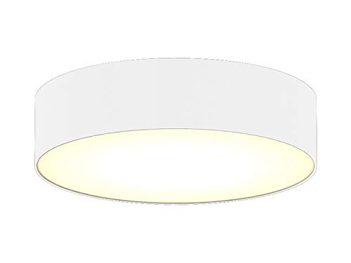Smartwares Moderne Deckenleuchte mit LED LIcht - Stoff Lampenschirm weiß Ø40cm - Warmes Licht durch satinierte Abdeckung von Smartwares