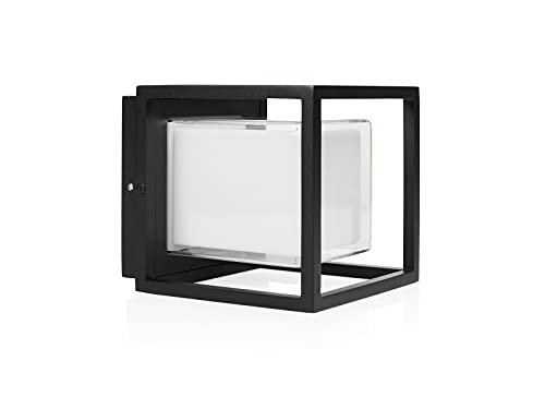 Smartwares OOL-50014 Black Outdoor Wandleuchte Cubic – Nachhaltige LED – Aluminiumgehäuse, Modern von Smartwares
