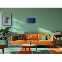 Smartwares - Pendelleuchte Vintage mit Lampenschirm Samt Blau / Gold, ø 40cm Smartwares - Pendelleuchte Vintage mit Lampenschirm Samt Blau / Gold, ø 40cm von Smartwares