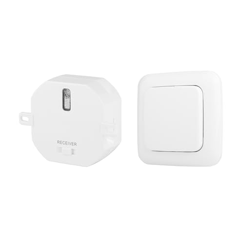 Smartwares Plug & Connect Home Kit für kabellose Beleuchtung bis zu 1000 Watt - Einbaumodul und Schalter, weiß, SH4-99564 von Smartwares