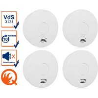 Rauchmelder 4er Set mit 10 Jahres Batterie, VdS Zertifikat, unauffällige led von Smartwares