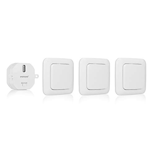 Smartwares SH4-99567 Schlafzimmer-Lichtschalterset – Plug & Connect – 1 Einbauschalter – 3 Wandschalter, weiß von Smartwares