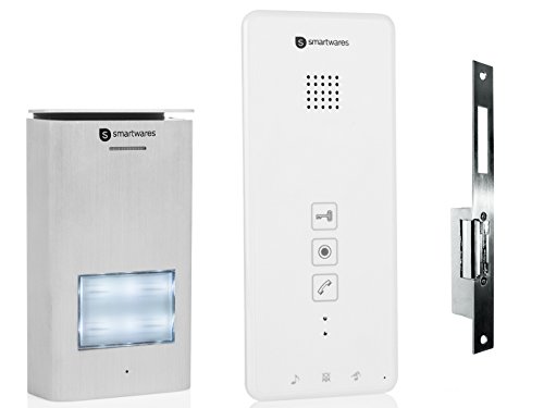 Set: Einparteien Türsprechanlage mit elektrischem Türöffner für weitöffnende Türen von Smartwares