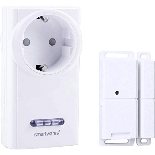 Smartwares Erkennungsset für offene Türen & Fenster - Inklusive Steckdose und Batterie - Integrierter, Einstellbarer Timer - Für Geräte bis 3680 W - 10.043.95 von Smartwares