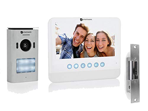 Smartwares Video Gegensprechanlage Einfamilienhaus - 2 Draht Technik - mit Kamera, Farbmonitor und Türöffner – mit Aufzeichnungsfunktion von Smartwares