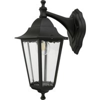 Smartwares Wandleuchte Classico Aluminium/Glas/schwarz 10.009.09 Außenwandleuchte E27 Schwarz von Smartwares