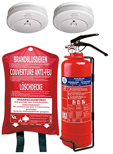 Smartwares fssb-13 Kit Schutzabdeckung Feuer mit 2 Rauchmelder, 1 Löschdecke, 1 FEUERLÖSCHER fssb-13 von Smartwares