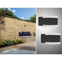 Smartwares - led Außenwandleuchten 2er set eckig Aluminium Schwarz Up and Down Light Smartwares - led Außenwandleuchten 2er set eckig Aluminium Schwarz Up and Down Light von Smartwares