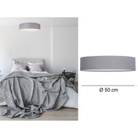 Zeitlose runde Deckenleuchte mit Stoffschirm in Grau ø 50cm - ceiling dream von Smartwares