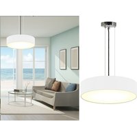 Zeitlose runde Hängeleuchte mit Stoffschirm in Weiß ø 50cm von Smartwares