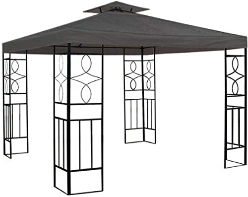 Smartweb Pavilliondach 2.97 x 2.97 m Anthrazit | Ersatzdach | Gartenpavillon | Partyzelt | Wasserabweisendes Dach für Gazebo mit Schornsteindach Grau von Smartweb