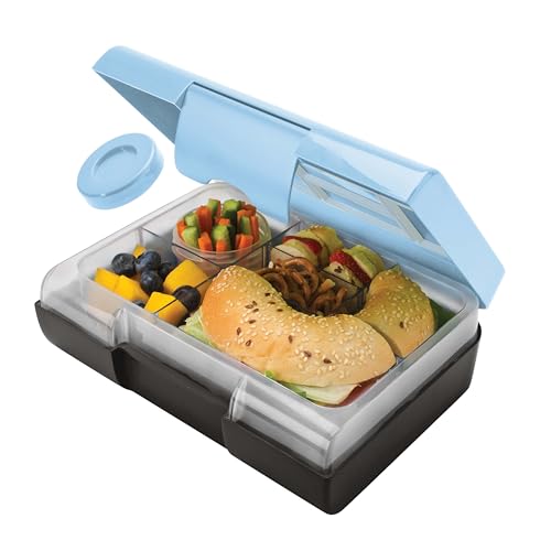 Smash Kids Bento Bite Lunchbox - Bagger | 6 Fächer Bento-Stil Lunchbox mit Eisstein & auslaufsicherem Snacktopf | Abnehmbares Tablett & robustes Außengehäuse von Smash