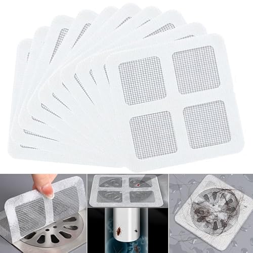 Abflusssieb,Smavles 40Pcs Abflussabdeckung Haarsieb Einweg Haarsieb Dusche Abfluss Sieb Mesh Platz Boden Abfluss Aufkleber Filter Aufkleber Badezimmer Haarfänger Abdeckung für Dusche,Waschbecken,Küche von Smavles