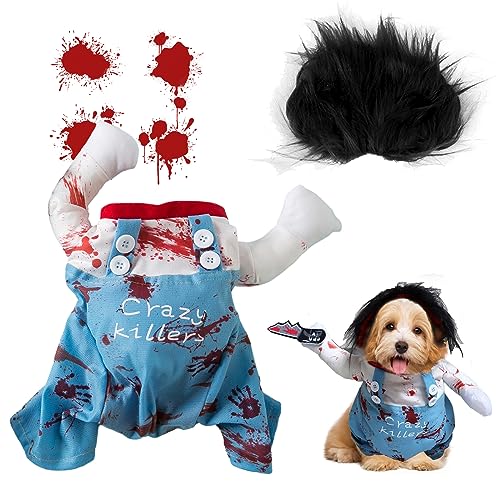 Halloween Kostüme für Hunde,Smavles Hund Halloween Kostüm Haustier Cosplay Party Anzug, Lustige Welpen Dressing Hoodies Weihnachtskleidung, Haustiere Hund Jumpsuit für Halloween Party Cosplay(M) von Smavles