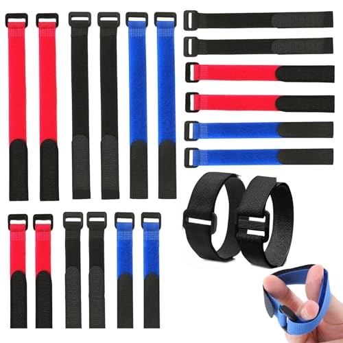 Smavles Klettband Kabelbinder Beidseitig Selbstklebendes Klettband Kabel Beidseitig Breit Kabelbinder Wiederverschließbar Klett Velcro Cable Ties Lang Schwarz Klettverschluss 3 Längen 2 Breiten 18Pcs von Smavles