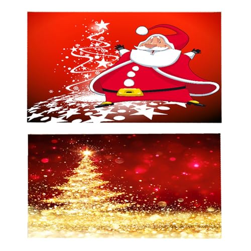 Smavles Christmas Doormat, 2 Stücke Weihnachten Fußmatten 40×60cm rutschfeste Fußmatte Weihnachtsmuster Waschbar Christmas Print Rug, Doormat for Living Room, Bedroom, Bathroom, Kitchen von Smavles