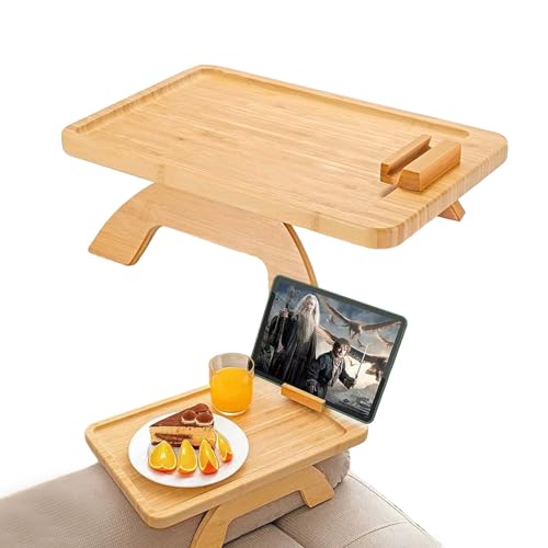 Smavles Couchbar Snackbox, Snackbar Couch, Sofa Tablett, Couch Bar Holz, Couch Tablett, Sofatablett Armlehnes, Snackspender, Couchbar Snackbox für Wohnzimmer Schlafzimmer Garten Camping von Smavles