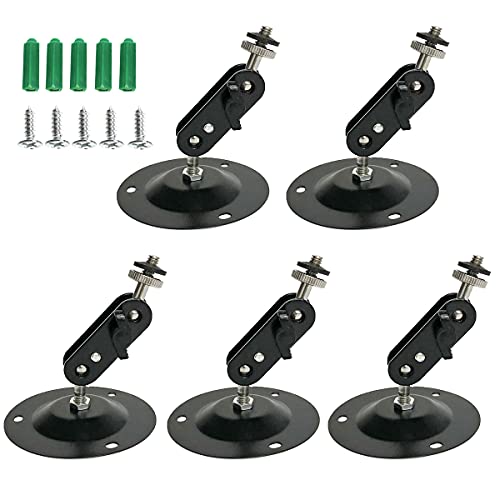 Smavles Kamera Klammer 5 Pcs Kamera Wandhalterung Metall Deckenhalterung Kamera Verstellbare Kamerahalterung Indoor/Outdoor Halterung(Schwarz) von Smavles