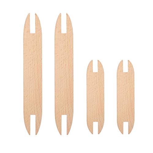 Smavles Weben Shuttle 4 Stück Webwerkzeug Webschiffchen Holz Holzweb-Shuttle Web-Shuttles Holz Handwebstuhl,Für Stricknadel Teppich Herstellung Von Bastelwerkzeugen (4-teiliges Set) von Smavles