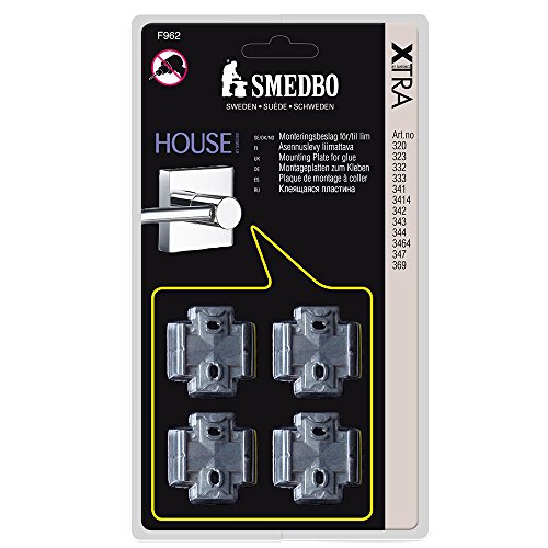 SMEDBO Montageplatten Xtra für Haus Serie 4 Stück, Silber, 4-TLG. von SMEDBO