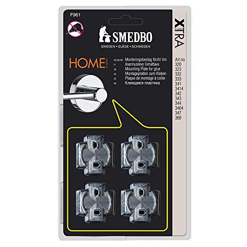 SMEDBO Montageplatten Xtra für Home Serie 4 Stück, Silber, 4-TLG. von SMEDBO