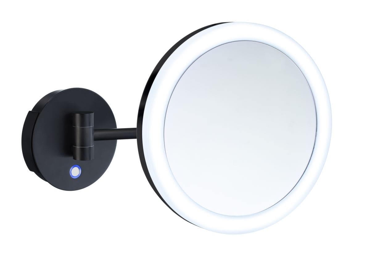 Smedbo Outline Kosmetikspiegel schwarz mit Dual LED-Beleuchtung PMMA rund FK485EBP von Smedbo