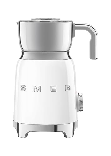 SMEG, Milchaufschäumer MFF11WHEU, mit Induktionssystem, 6 voreingestellte Programme, hochwertiges Design, abnehmbare 600 ml Karaffe, 500W, Weiß von Smeg